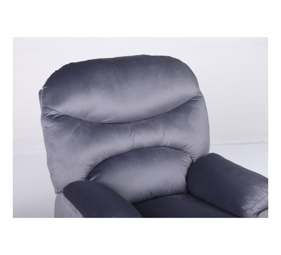 Πολυθρόνα Ανακλινόμενη ArteLibre NASHIRA Γκρι Βελούδο 88x90x99cm