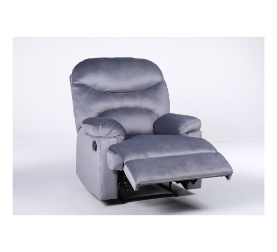 Πολυθρόνα Ανακλινόμενη ArteLibre NASHIRA Γκρι Βελούδο 88x90x99cm