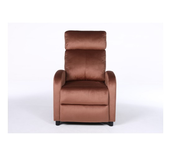 Πολυθρόνα Ανακλινόμενη ArteLibre TUREIS Καφέ Βελούδο 68x86x99cm