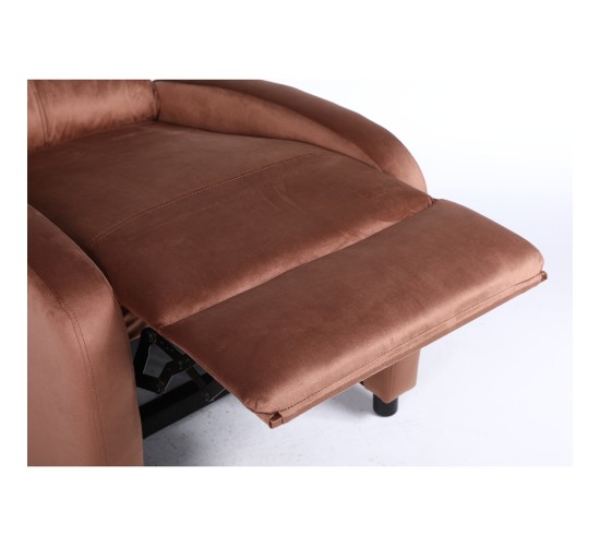 Πολυθρόνα Ανακλινόμενη ArteLibre TUREIS Καφέ Βελούδο 68x86x99cm