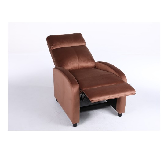 Πολυθρόνα Ανακλινόμενη ArteLibre TUREIS Καφέ Βελούδο 68x86x99cm