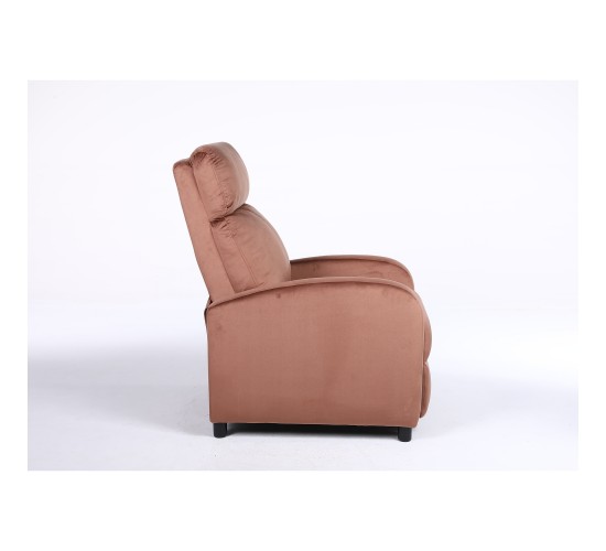 Πολυθρόνα Ανακλινόμενη ArteLibre TUREIS Καφέ Βελούδο 68x86x99cm