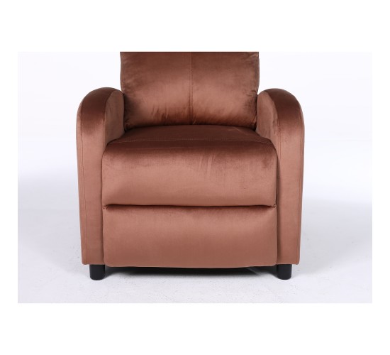 Πολυθρόνα Ανακλινόμενη ArteLibre TUREIS Καφέ Βελούδο 68x86x99cm