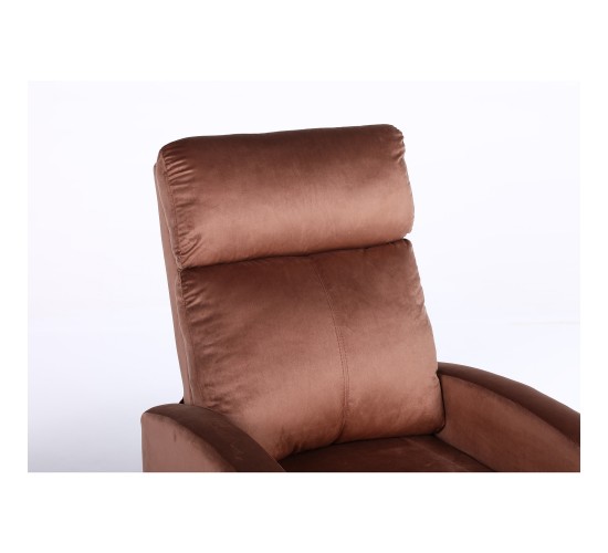 Πολυθρόνα Ανακλινόμενη ArteLibre TUREIS Καφέ Βελούδο 68x86x99cm