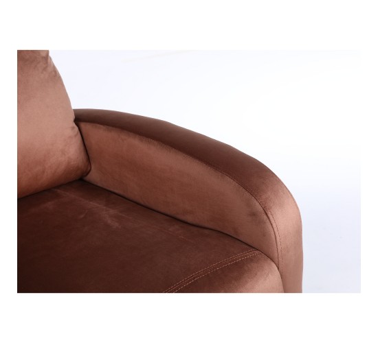 Πολυθρόνα Ανακλινόμενη ArteLibre TUREIS Καφέ Βελούδο 68x86x99cm