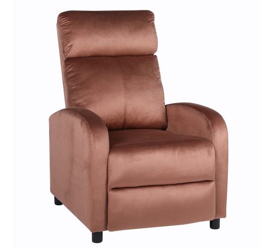 Πολυθρόνα Ανακλινόμενη ArteLibre TUREIS Καφέ Βελούδο 68x86x99cm