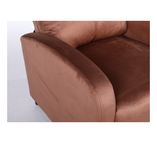 Πολυθρόνα Ανακλινόμενη ArteLibre TUREIS Καφέ Βελούδο 68x86x99cm