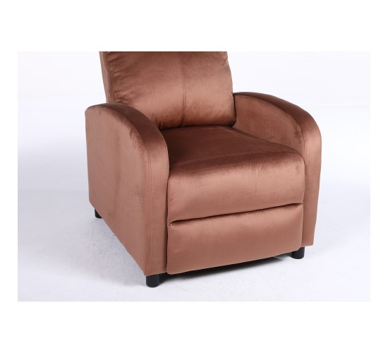 Πολυθρόνα Ανακλινόμενη ArteLibre TUREIS Καφέ Βελούδο 68x86x99cm