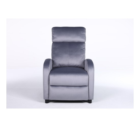 Πολυθρόνα Ανακλινόμενη ArteLibre TUREIS Γκρι Βελούδο 68x86x99cm