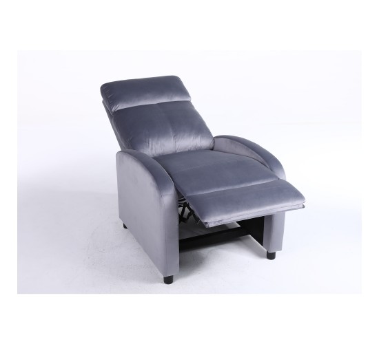 Πολυθρόνα Ανακλινόμενη ArteLibre TUREIS Γκρι Βελούδο 68x86x99cm