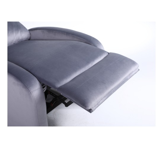 Πολυθρόνα Ανακλινόμενη ArteLibre TUREIS Γκρι Βελούδο 68x86x99cm