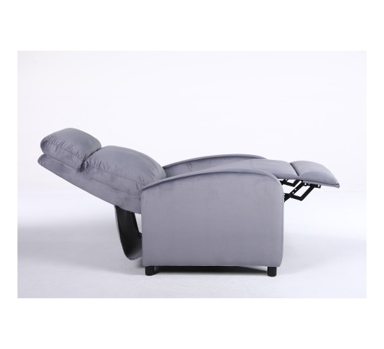 Πολυθρόνα Ανακλινόμενη ArteLibre TUREIS Γκρι Βελούδο 68x86x99cm