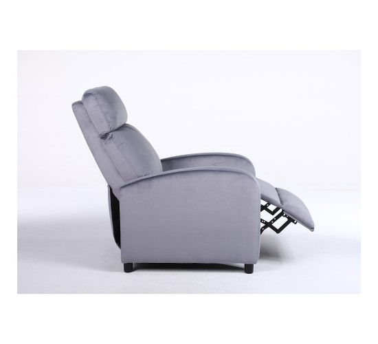 Πολυθρόνα Ανακλινόμενη ArteLibre TUREIS Γκρι Βελούδο 68x86x99cm