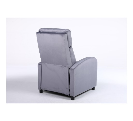 Πολυθρόνα Ανακλινόμενη ArteLibre TUREIS Γκρι Βελούδο 68x86x99cm