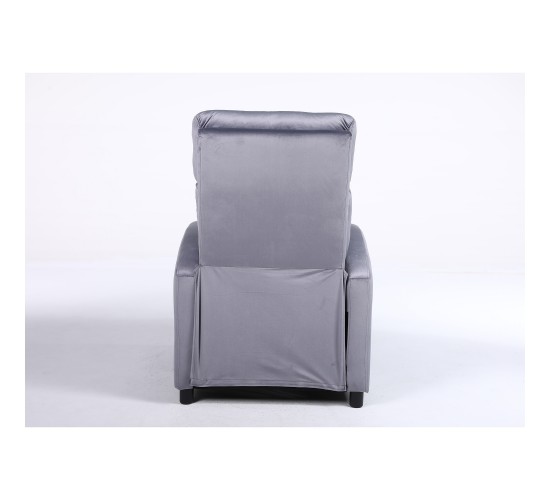 Πολυθρόνα Ανακλινόμενη ArteLibre TUREIS Γκρι Βελούδο 68x86x99cm