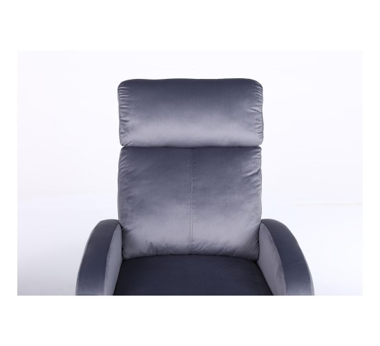 Πολυθρόνα Ανακλινόμενη ArteLibre TUREIS Γκρι Βελούδο 68x86x99cm