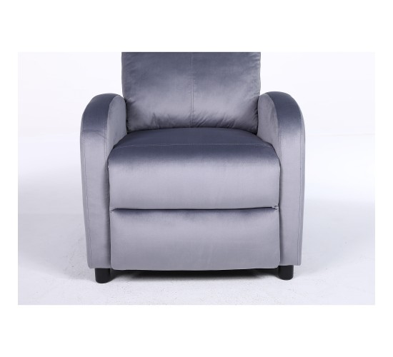 Πολυθρόνα Ανακλινόμενη ArteLibre TUREIS Γκρι Βελούδο 68x86x99cm