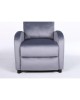Πολυθρόνα Ανακλινόμενη ArteLibre TUREIS Γκρι Βελούδο 68x86x99cm