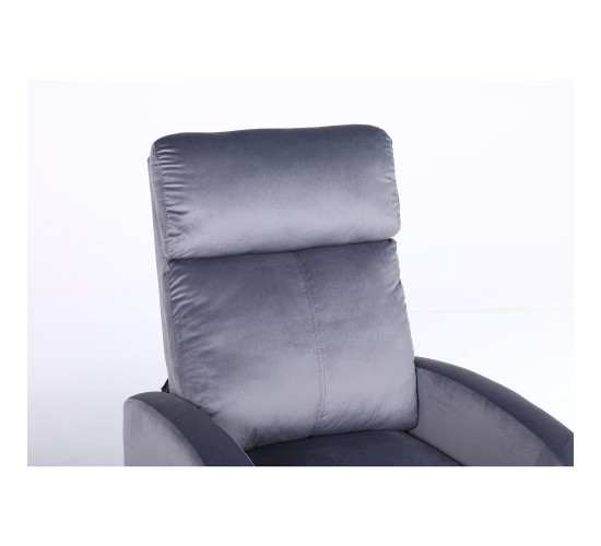 Πολυθρόνα Ανακλινόμενη ArteLibre TUREIS Γκρι Βελούδο 68x86x99cm