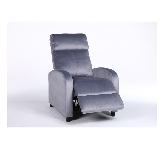Πολυθρόνα Ανακλινόμενη ArteLibre TUREIS Γκρι Βελούδο 68x86x99cm