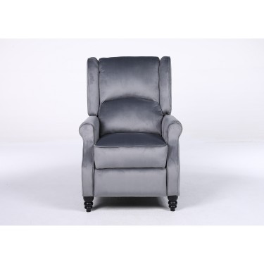 Πολυθρόνα Ανακλινόμενη ArteLibre MARKEB Γκρι Βελούδο 72x84x97cm