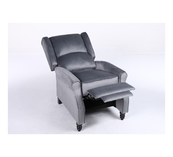 Πολυθρόνα Ανακλινόμενη ArteLibre MARKEB Γκρι Βελούδο 72x84x97cm