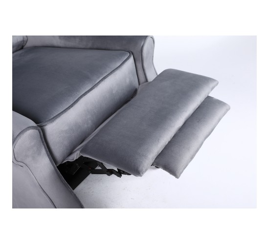 Πολυθρόνα Ανακλινόμενη ArteLibre MARKEB Γκρι Βελούδο 72x84x97cm