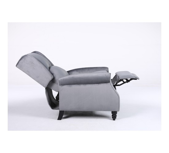 Πολυθρόνα Ανακλινόμενη ArteLibre MARKEB Γκρι Βελούδο 72x84x97cm