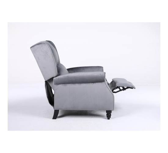 Πολυθρόνα Ανακλινόμενη ArteLibre MARKEB Γκρι Βελούδο 72x84x97cm