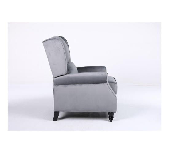 Πολυθρόνα Ανακλινόμενη ArteLibre MARKEB Γκρι Βελούδο 72x84x97cm