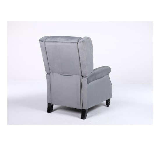 Πολυθρόνα Ανακλινόμενη ArteLibre MARKEB Γκρι Βελούδο 72x84x97cm