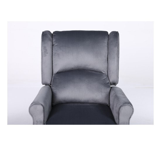 Πολυθρόνα Ανακλινόμενη ArteLibre MARKEB Γκρι Βελούδο 72x84x97cm