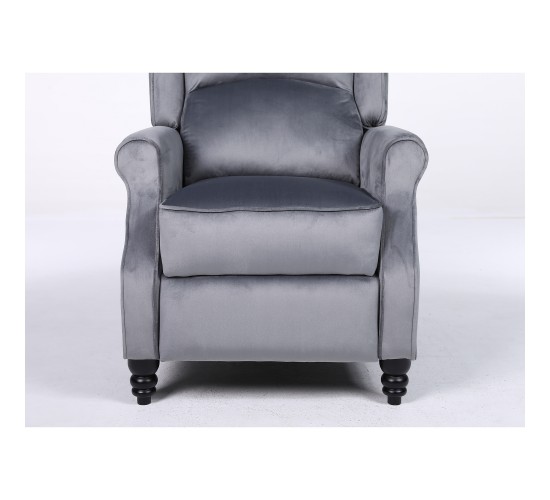 Πολυθρόνα Ανακλινόμενη ArteLibre MARKEB Γκρι Βελούδο 72x84x97cm