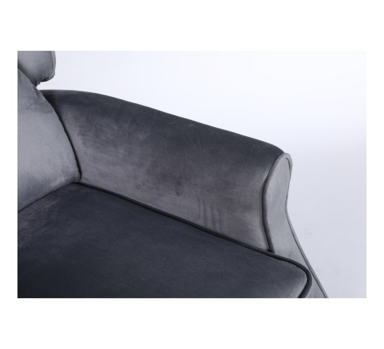 Πολυθρόνα Ανακλινόμενη ArteLibre MARKEB Γκρι Βελούδο 72x84x97cm