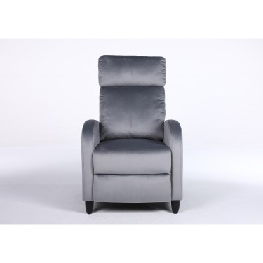 Πολυθρόνα Ανακλινόμενη ArteLibre ATRIA Γκρι Βελούδο 67.5x90x104cm