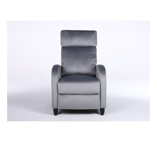 Πολυθρόνα Ανακλινόμενη ArteLibre ATRIA Γκρι Βελούδο 67.5x90x104cm
