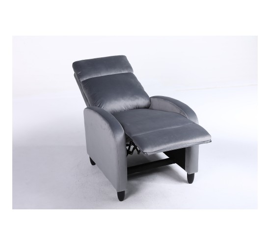 Πολυθρόνα Ανακλινόμενη ArteLibre ATRIA Γκρι Βελούδο 67.5x90x104cm