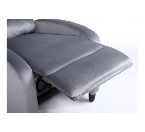 Πολυθρόνα Ανακλινόμενη ArteLibre ATRIA Γκρι Βελούδο 67.5x90x104cm