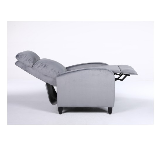 Πολυθρόνα Ανακλινόμενη ArteLibre ATRIA Γκρι Βελούδο 67.5x90x104cm