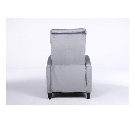 Πολυθρόνα Ανακλινόμενη ArteLibre ATRIA Γκρι Βελούδο 67.5x90x104cm