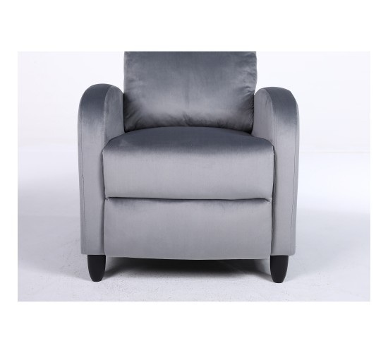 Πολυθρόνα Ανακλινόμενη ArteLibre ATRIA Γκρι Βελούδο 67.5x90x104cm