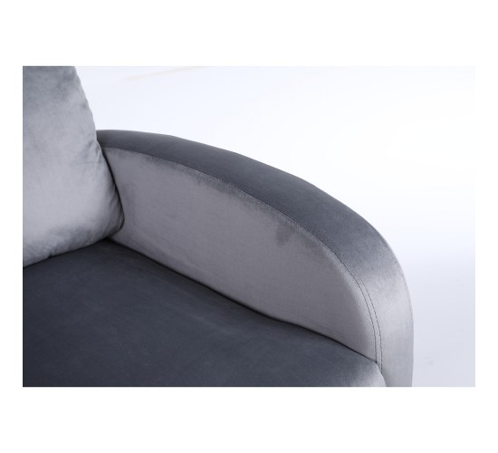 Πολυθρόνα Ανακλινόμενη ArteLibre ATRIA Γκρι Βελούδο 67.5x90x104cm