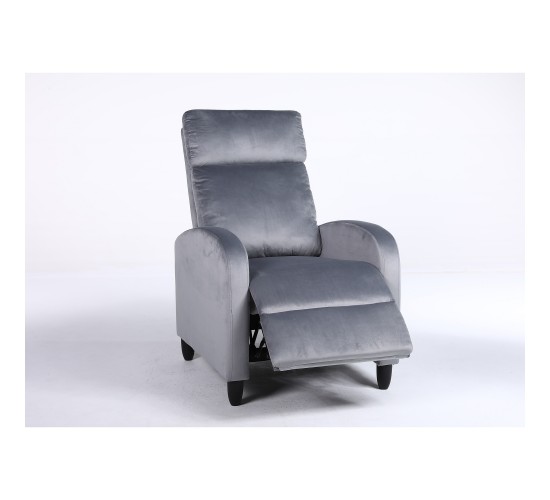 Πολυθρόνα Ανακλινόμενη ArteLibre ATRIA Γκρι Βελούδο 67.5x90x104cm