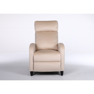 Πολυθρόνα Ανακλινόμενη ArteLibre ATRIA Εκρού Βελούδο 67.5x90x104cm