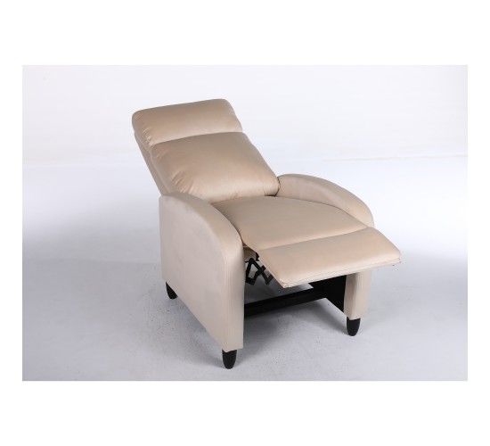 Πολυθρόνα Ανακλινόμενη ArteLibre ATRIA Εκρού Βελούδο 67.5x90x104cm