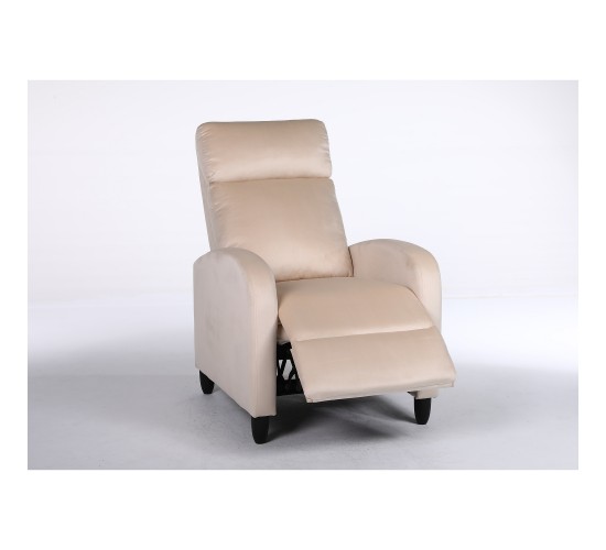 Πολυθρόνα Ανακλινόμενη ArteLibre ATRIA Εκρού Βελούδο 67.5x90x104cm