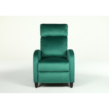 Πολυθρόνα Ανακλινόμενη ArteLibre ATRIA Πράσινο Βελούδο 67.5x90x104cm