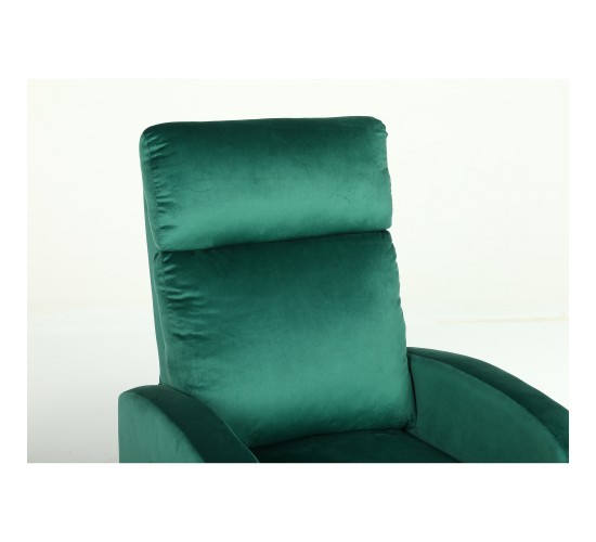 Πολυθρόνα Ανακλινόμενη ArteLibre ATRIA Πράσινο Βελούδο 67.5x90x104cm