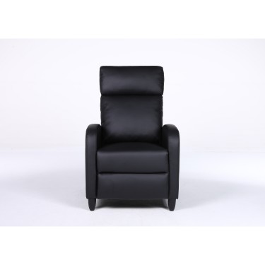 Πολυθρόνα Ανακλινόμενη ArteLibre ATRIA Μαύρο PU 67.5x90x104cm