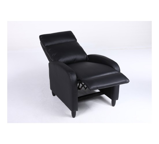 Πολυθρόνα Ανακλινόμενη ArteLibre ATRIA Μαύρο PU 67.5x90x104cm